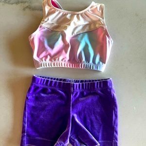 Girls’ Cheer/gymnastics bra and bike short set